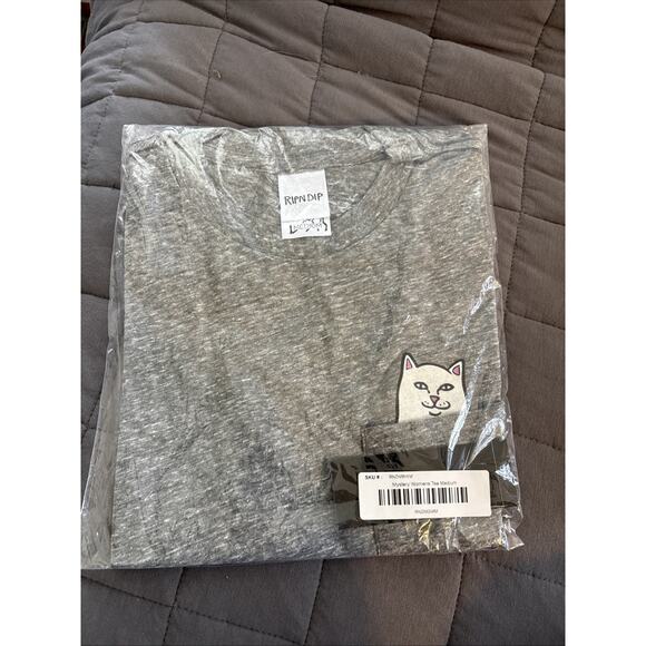 RIPNDIP Peek-A-Boo Lord Nermal Pocket Gray Tshirt SZ Medium: Made USA - Picture 1 of 3